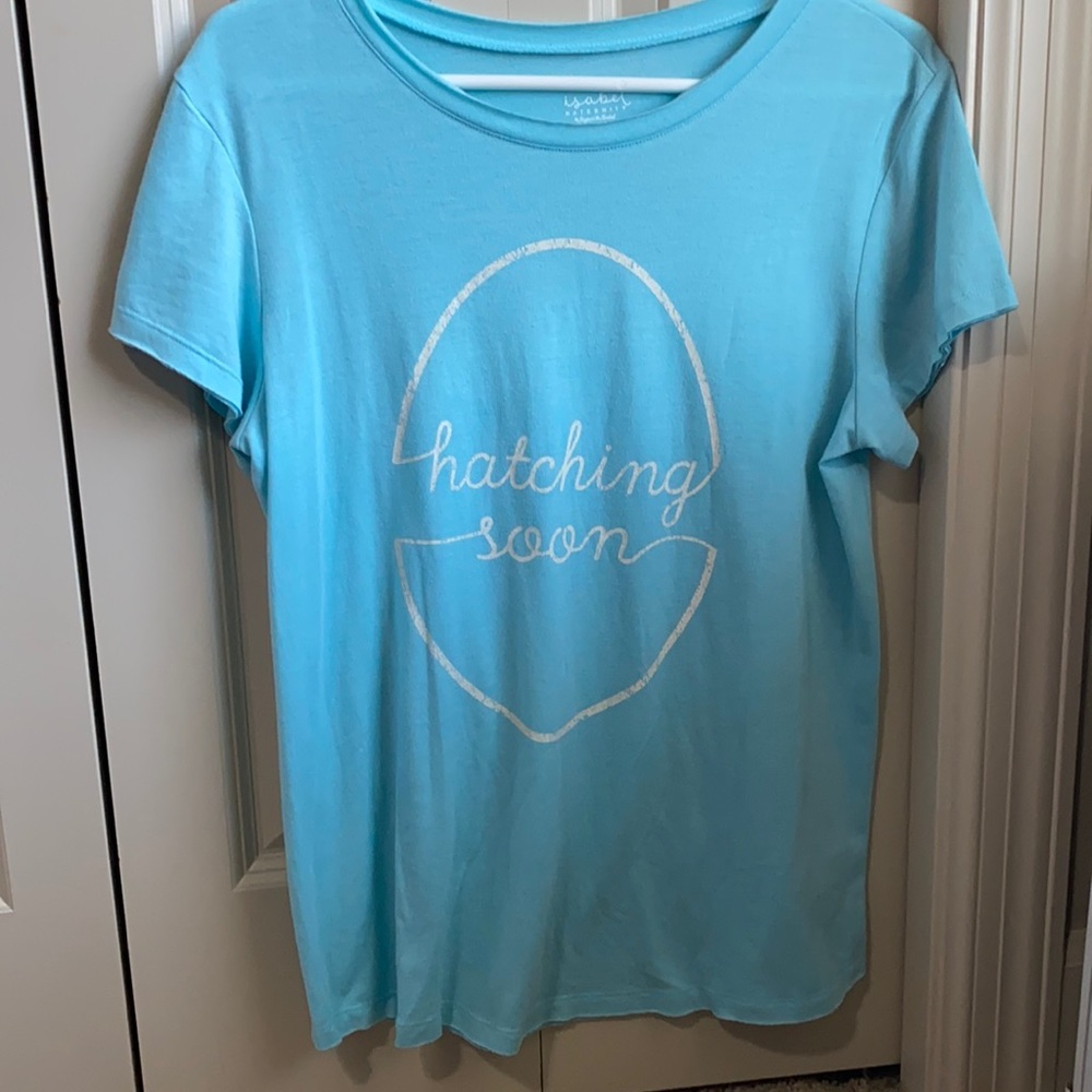 LIKE NEW Isabel Maternity “Hatching Soon” tee in size small perfect for Easter!